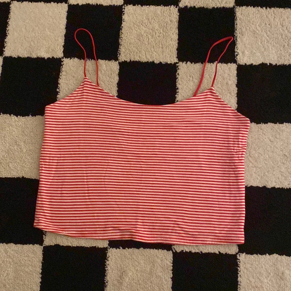 Red Striped Crop Top - Picture 2 of 7